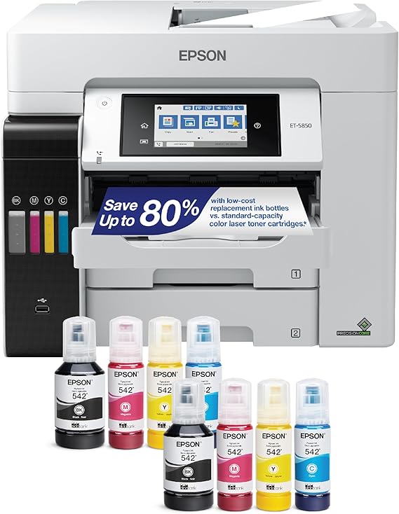 Epson EcoTank Pro ET-5850 Wireless Color All-in-One Supertank Printer